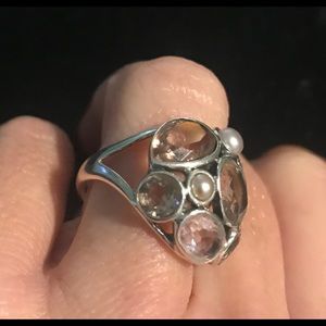 Silpada Stone and Pearl Sterling Silver Ring